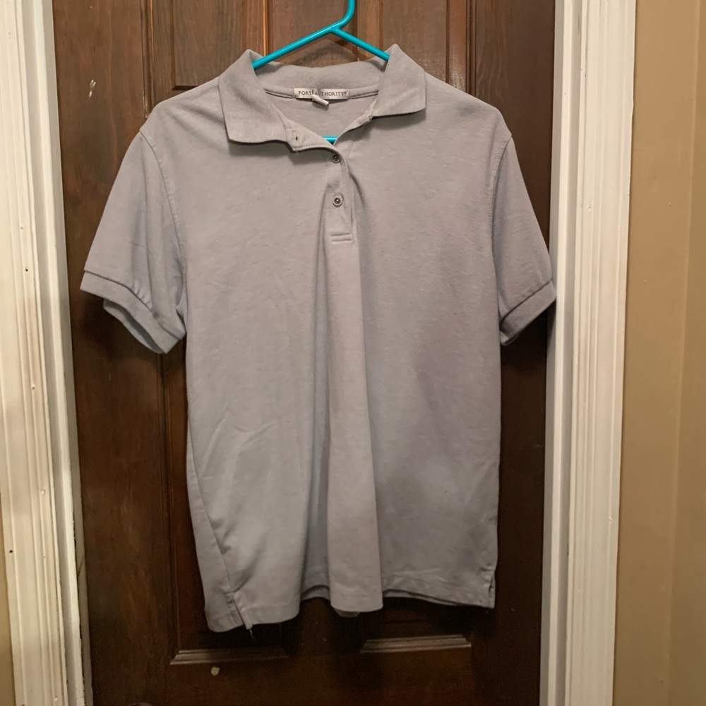 Mens XL Gray Port Authority Short Sleeve Polo Shirt